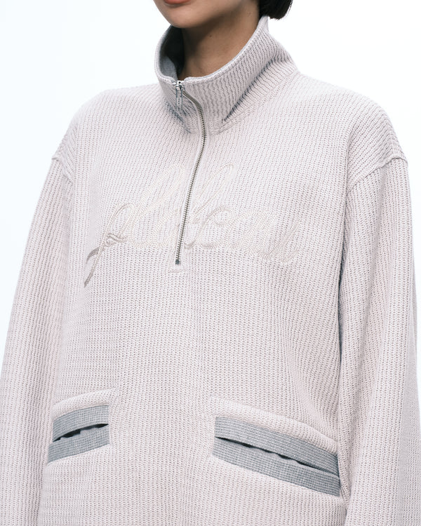 Knitted half zip up