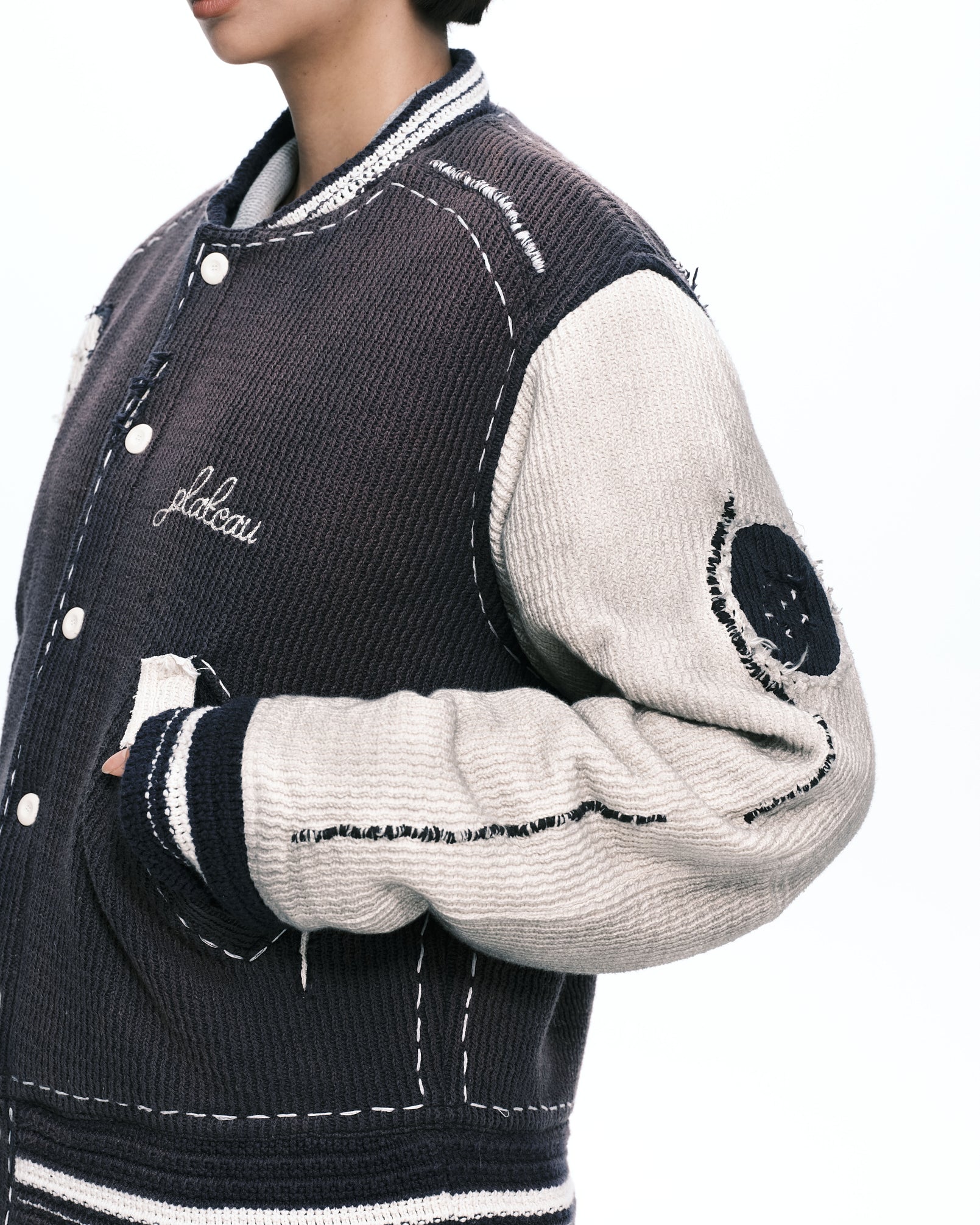 Knitted stitch Varsity jacket