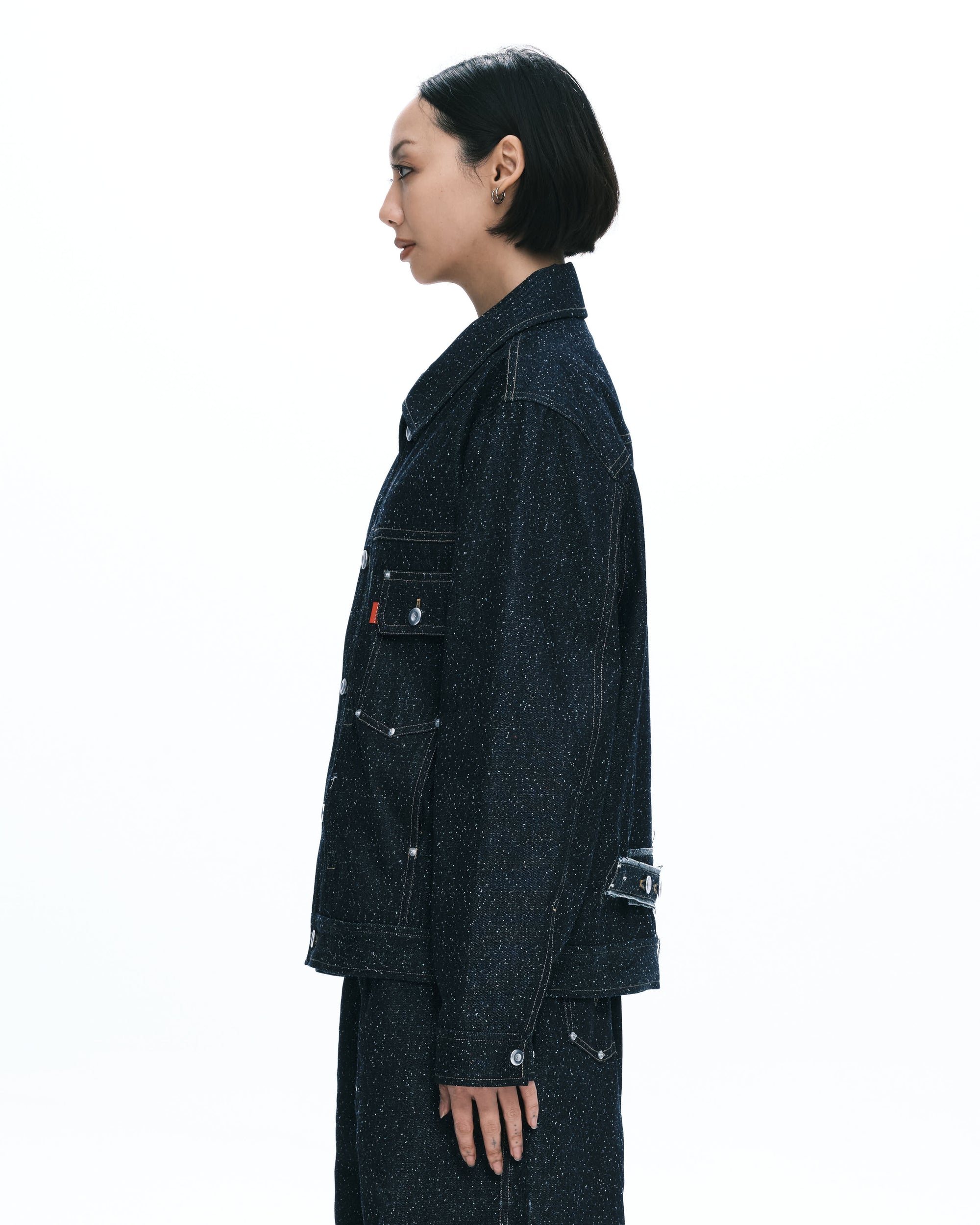 Dot denim jacket