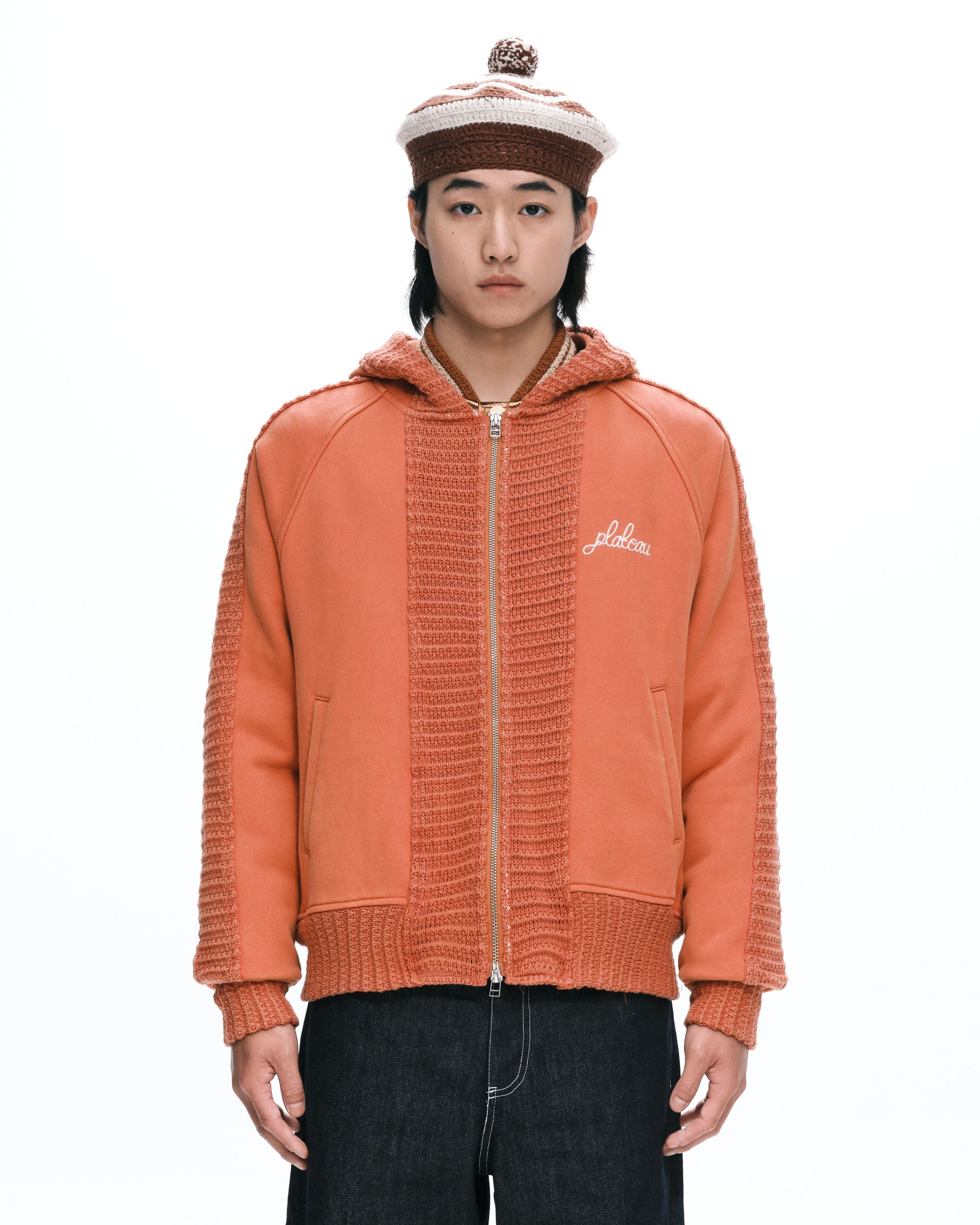 Hand rib zip-up