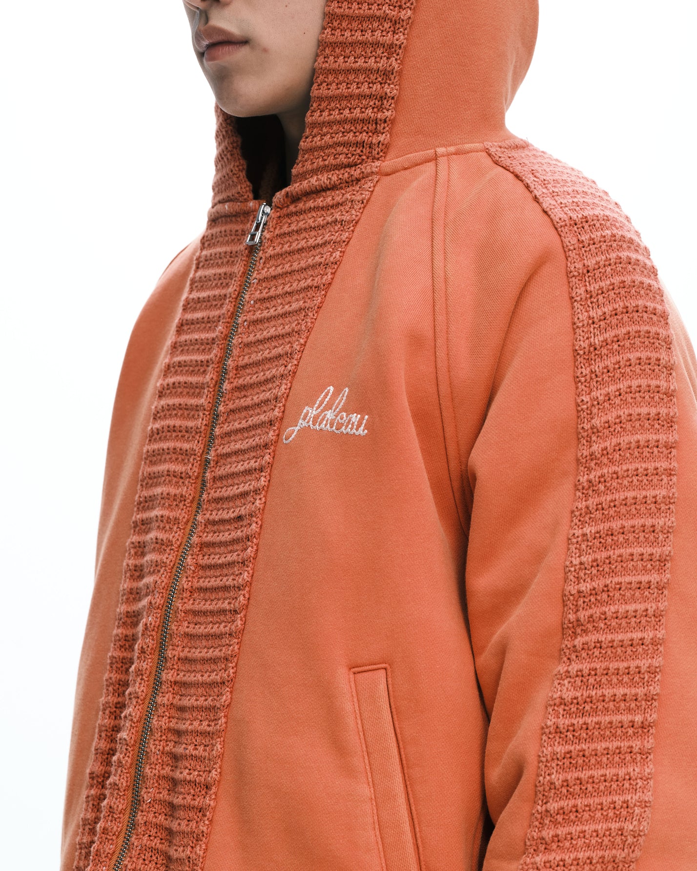Hand rib zip-up