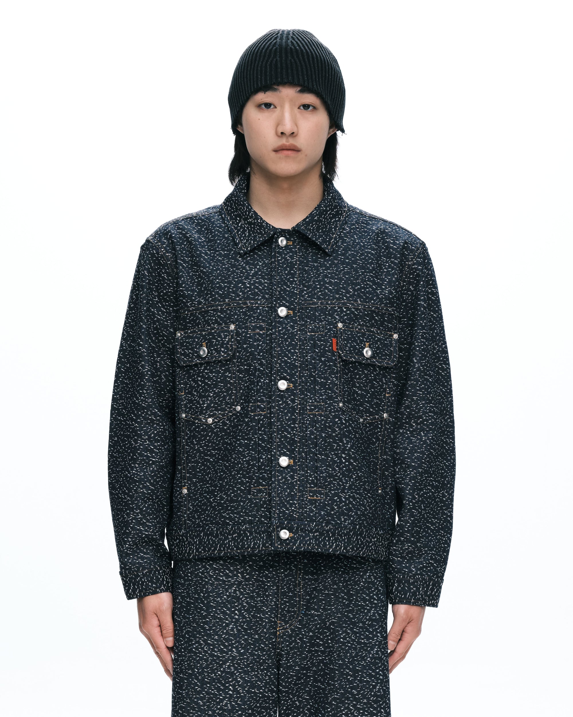 Dot denim jacket