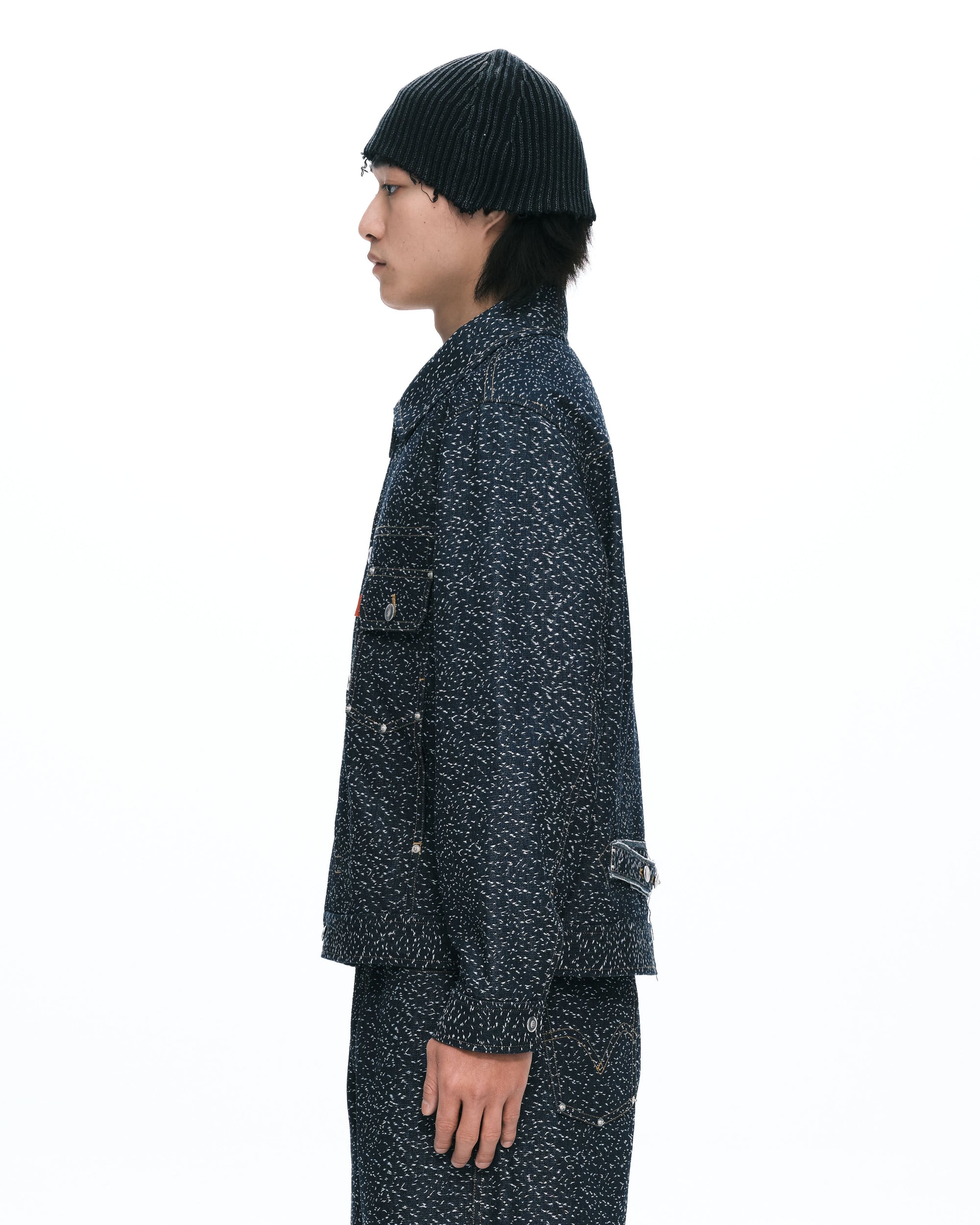 Dot denim jacket