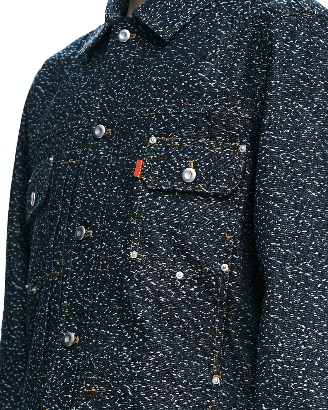 Dot denim jacket
