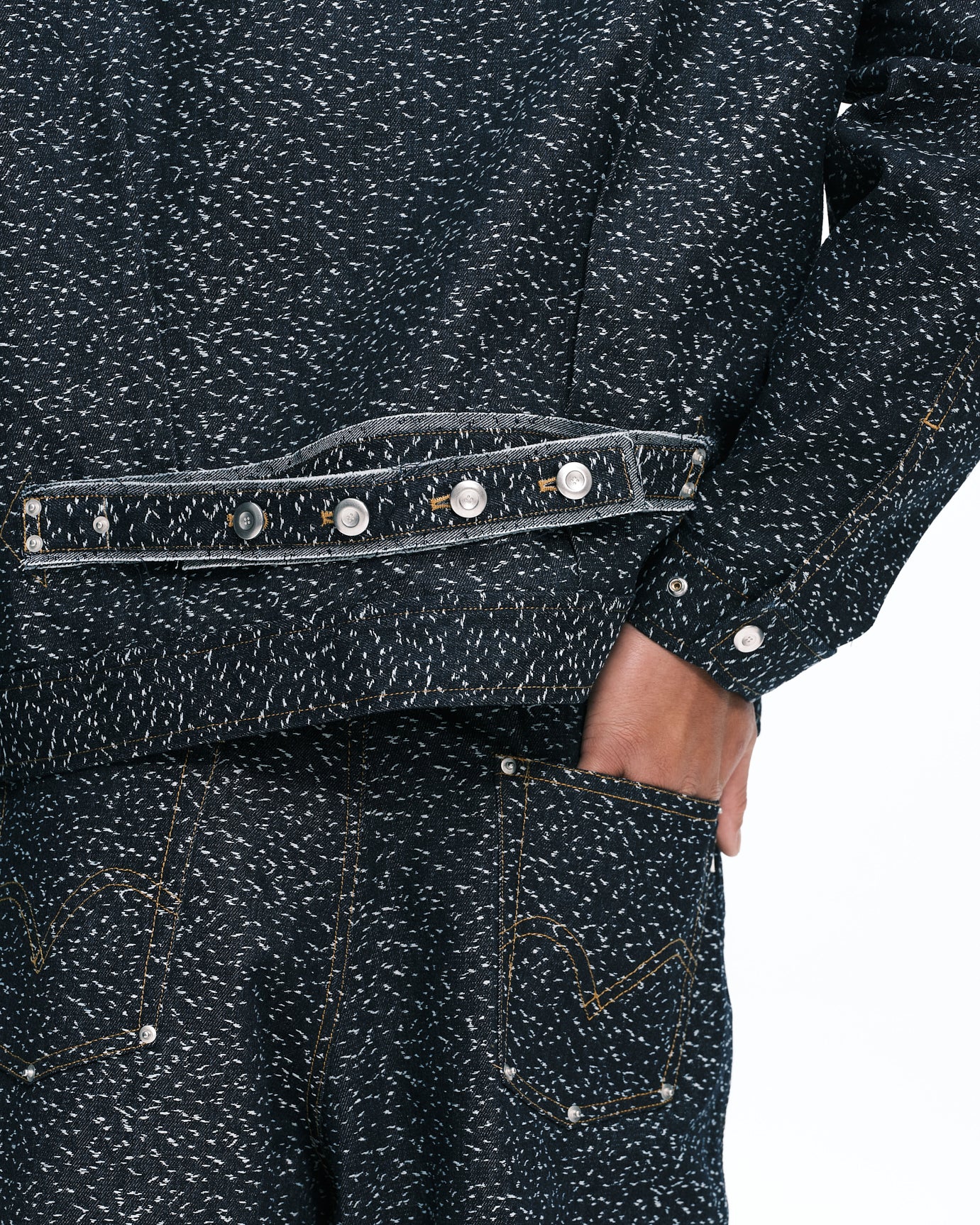 Dot denim jacket