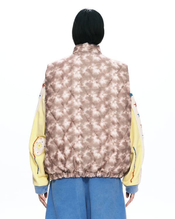 Oversized argyle vest