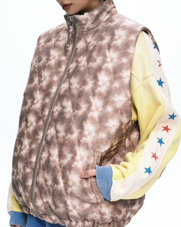 Oversized argyle vest