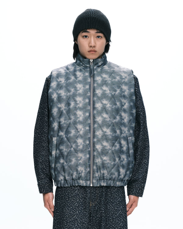 Oversized argyle vest