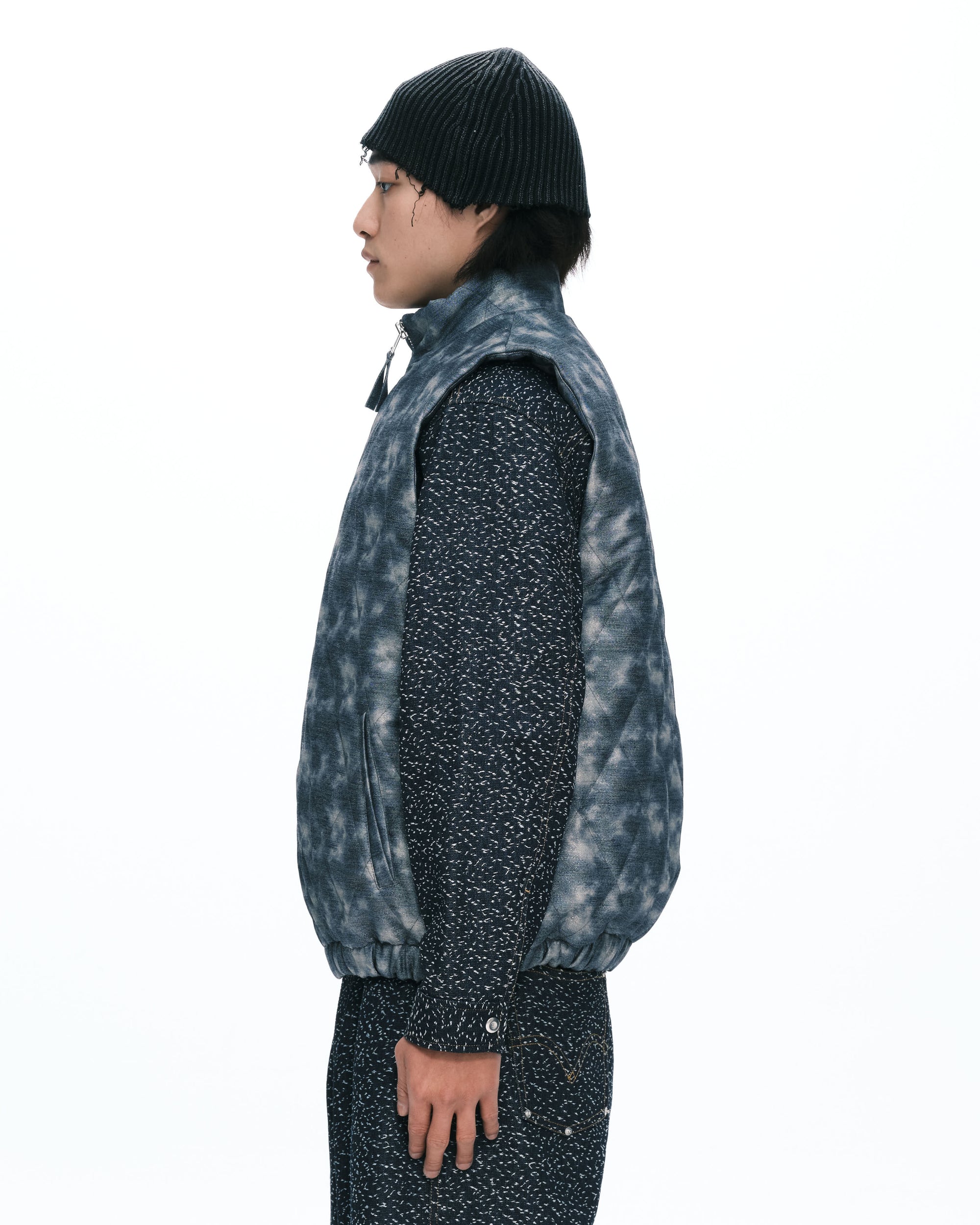 Oversized argyle vest