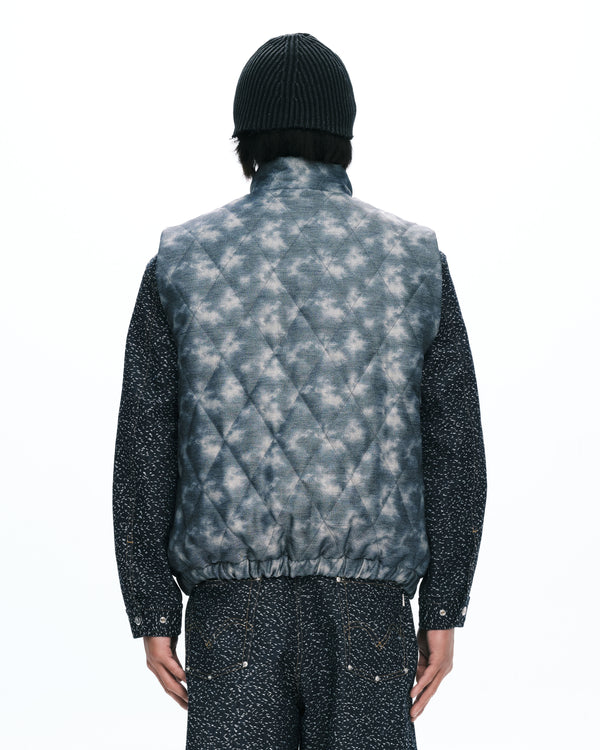 Oversized argyle vest