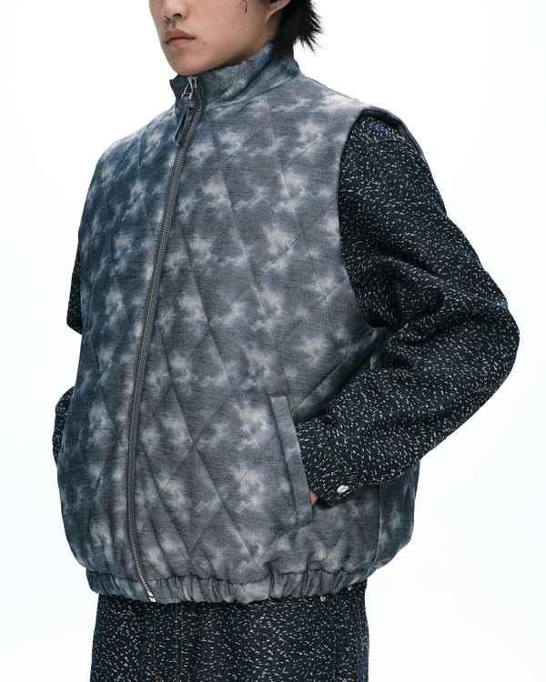 Oversized argyle vest