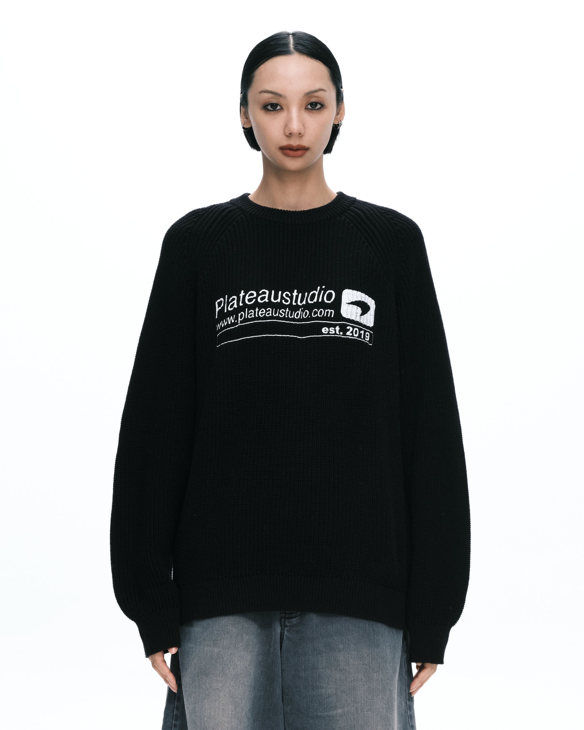 Logo knit crewneck