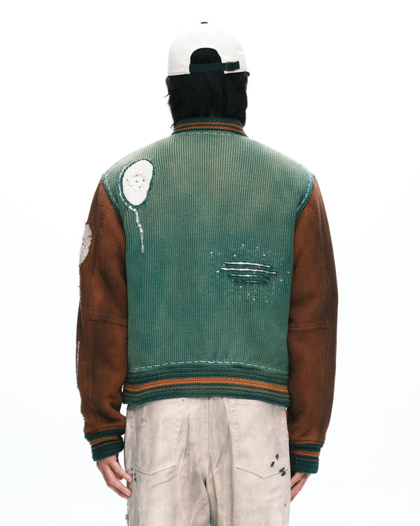 Knitted stitch Varsity jacket