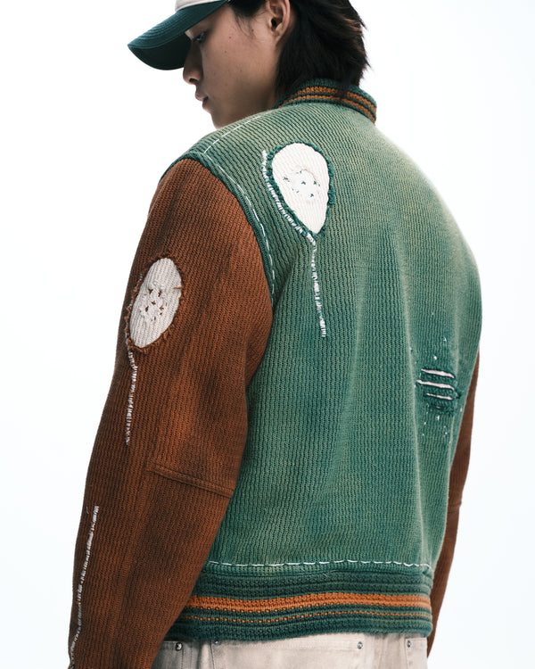 Knitted stitch Varsity jacket