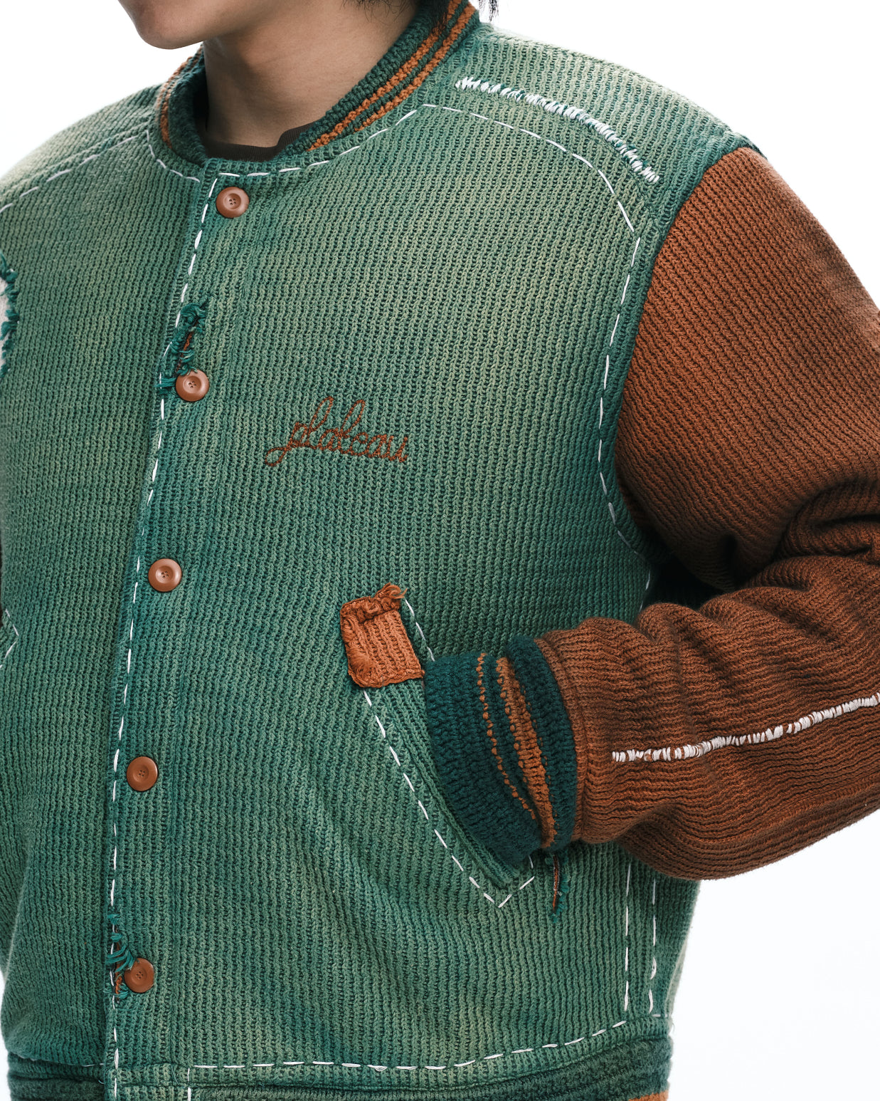 Knitted stitch Varsity jacket