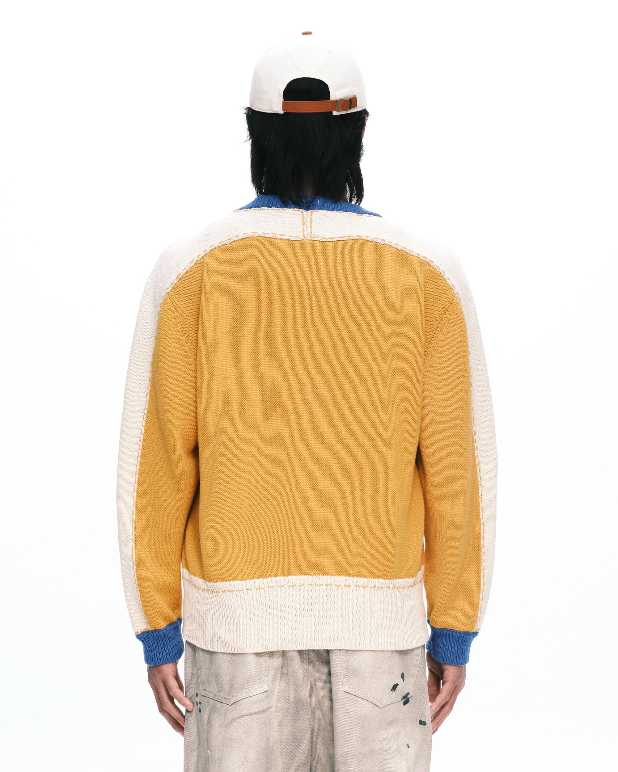Hand stitch knit crewneck