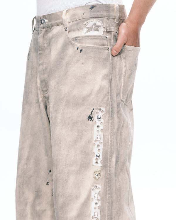 Side gem pants