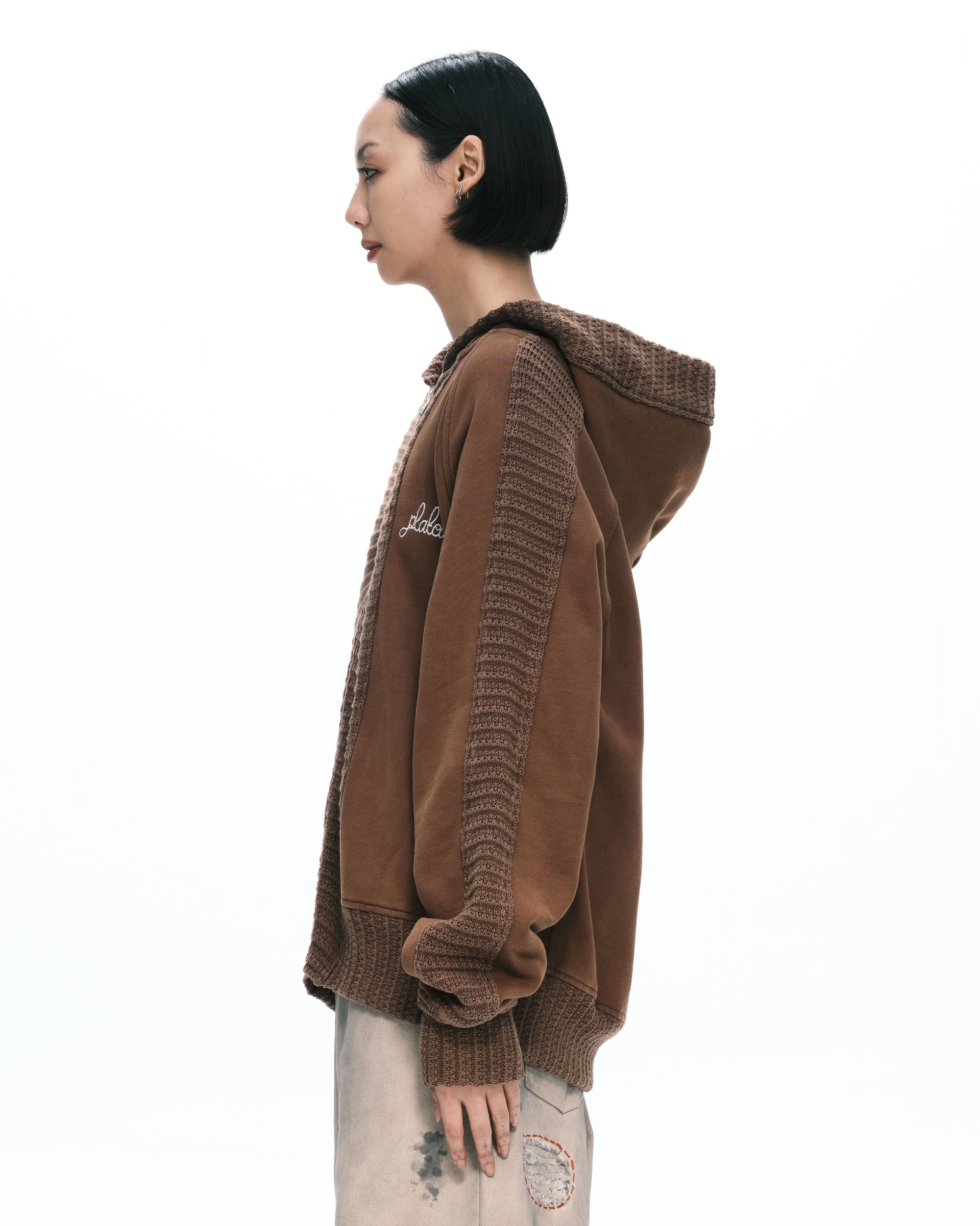 Hand rib zip-up