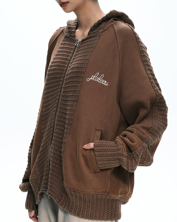 Hand rib zip-up