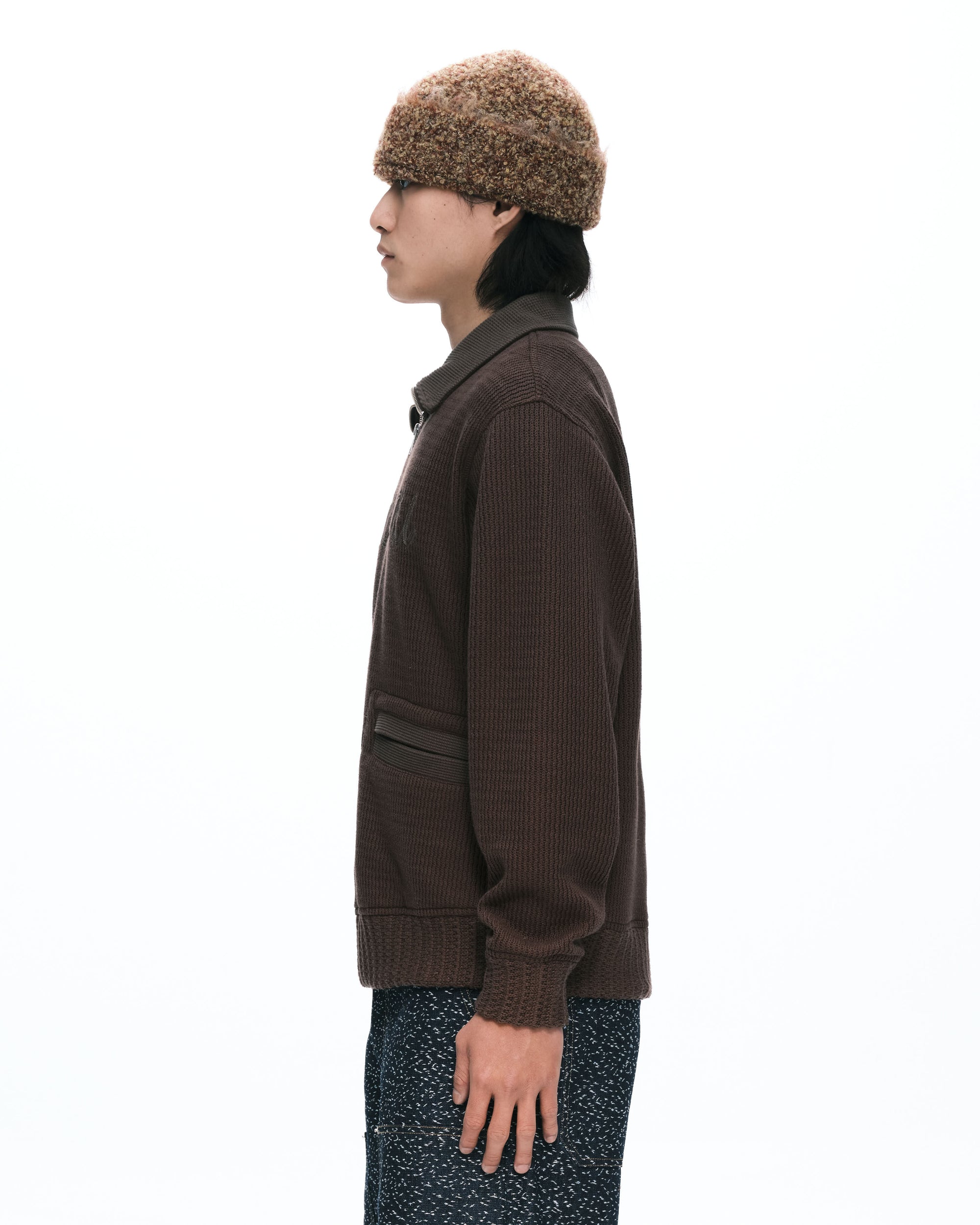 Knitted half zip up