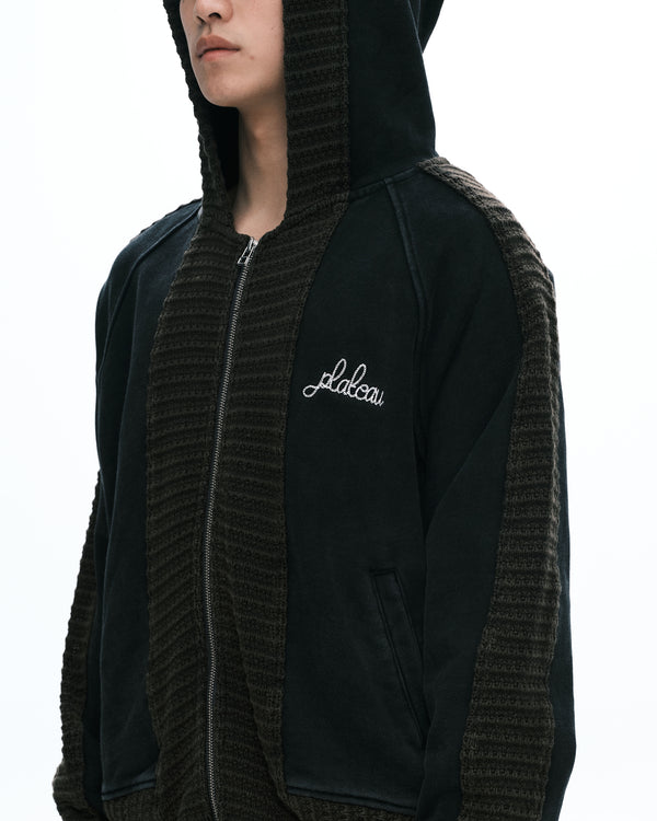 Hand rib zip-up