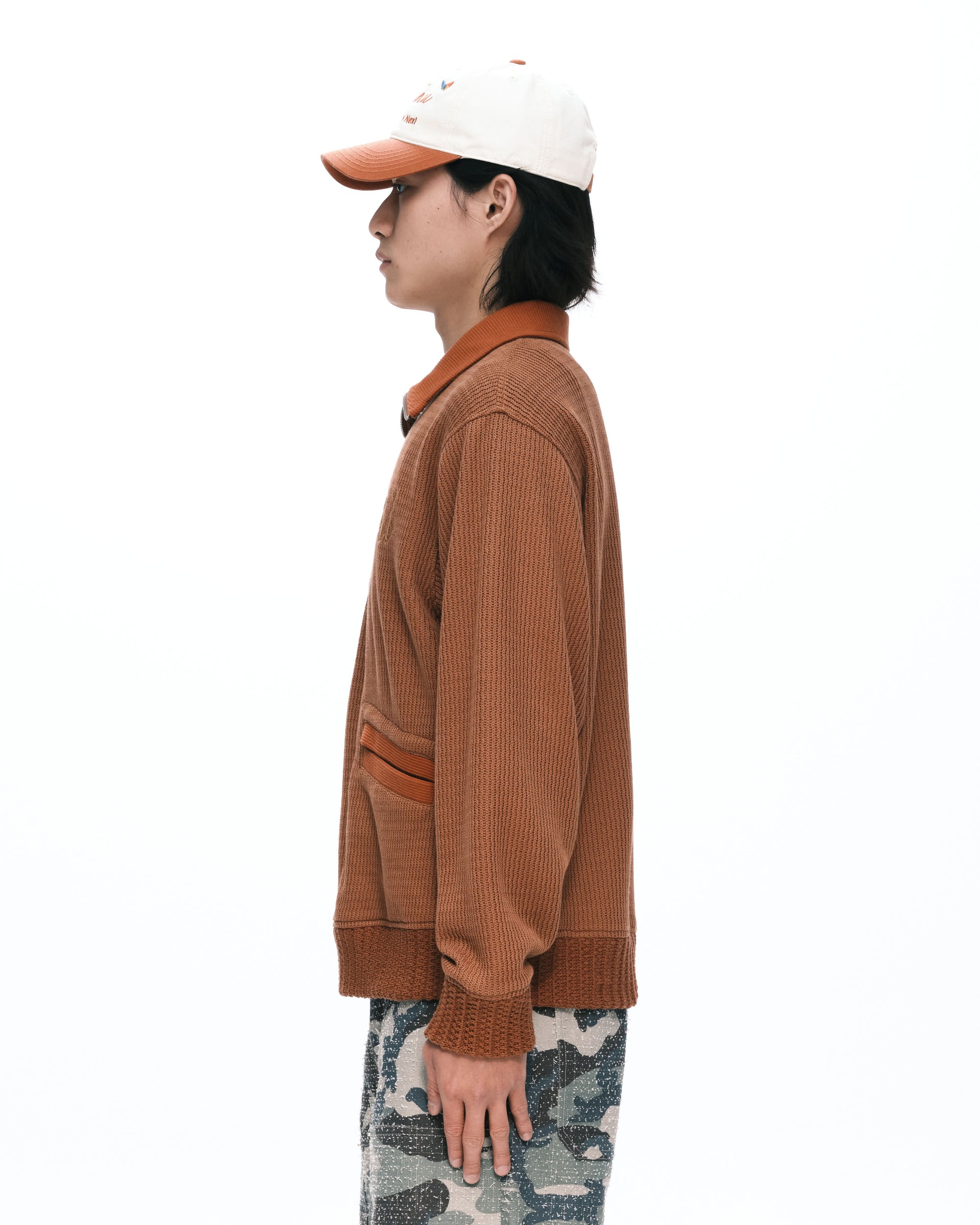 Knitted half zip up