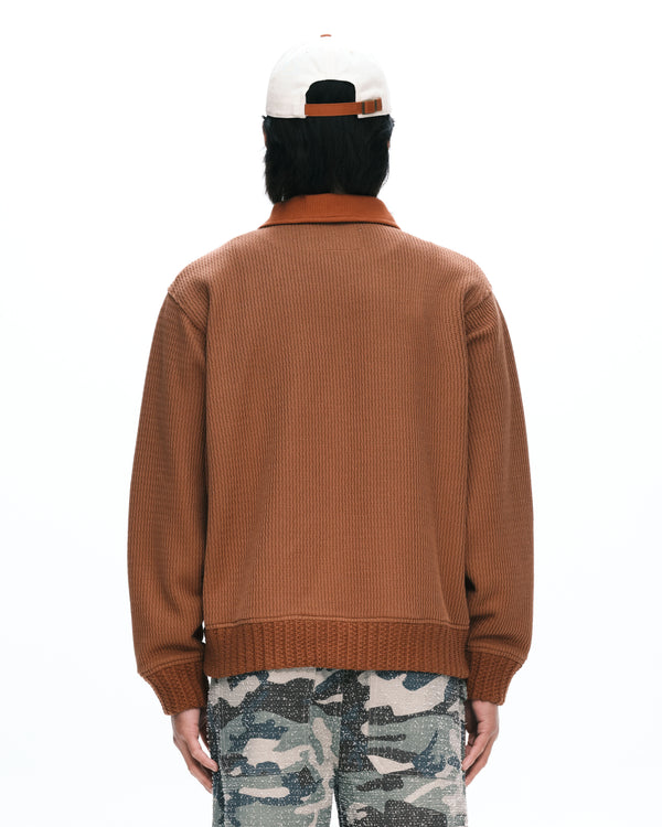 Knitted half zip up