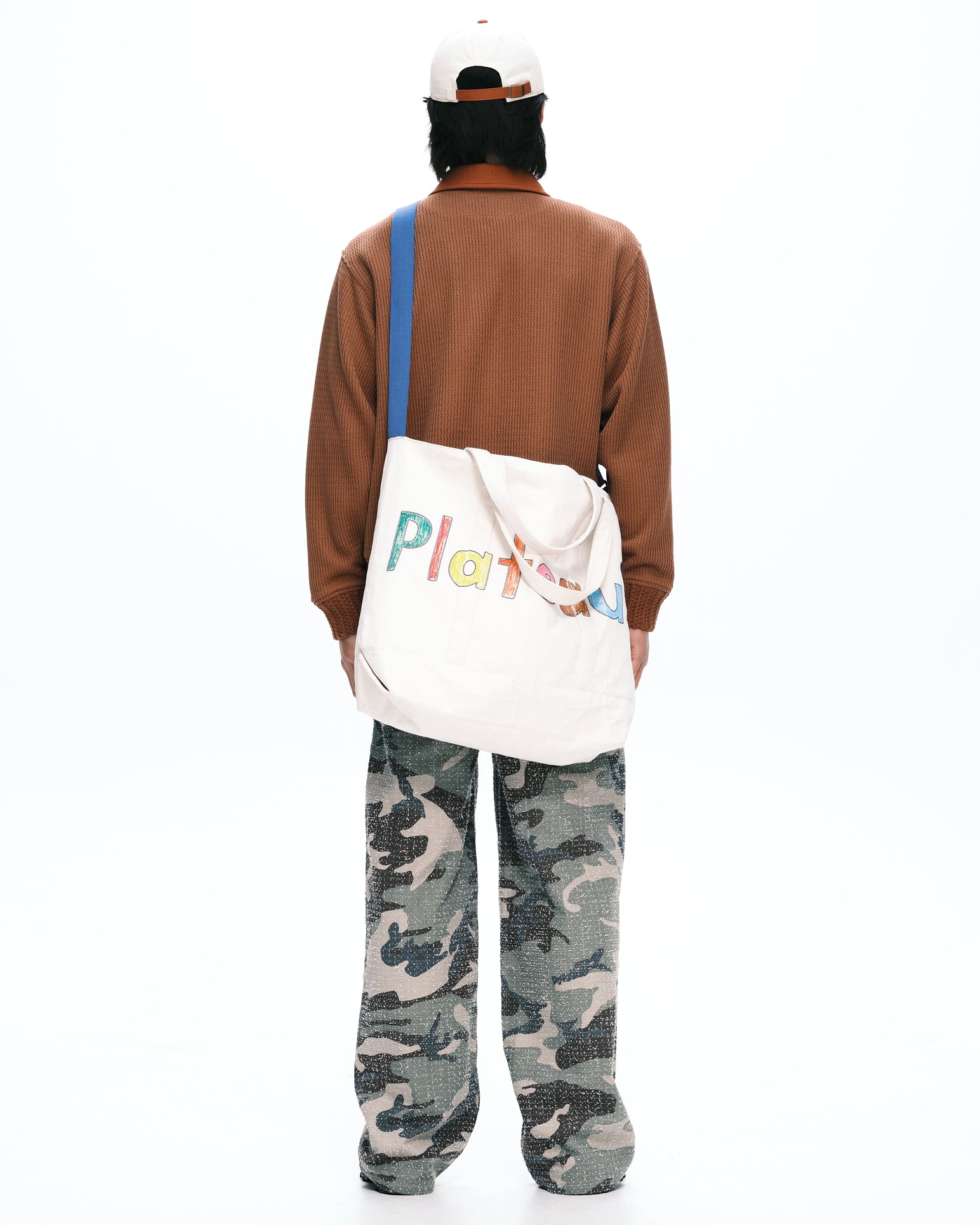 Stripe tote beige