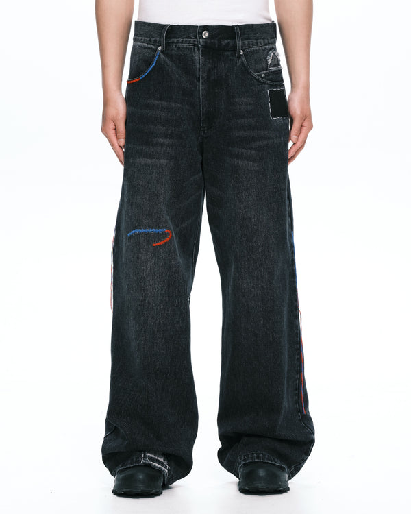 Hand patched denim