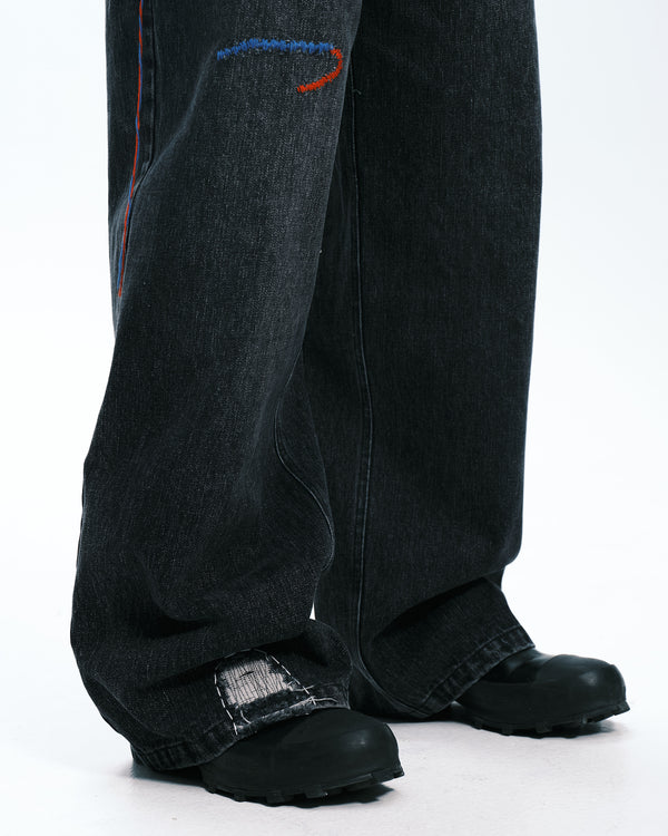 Hand patched denim