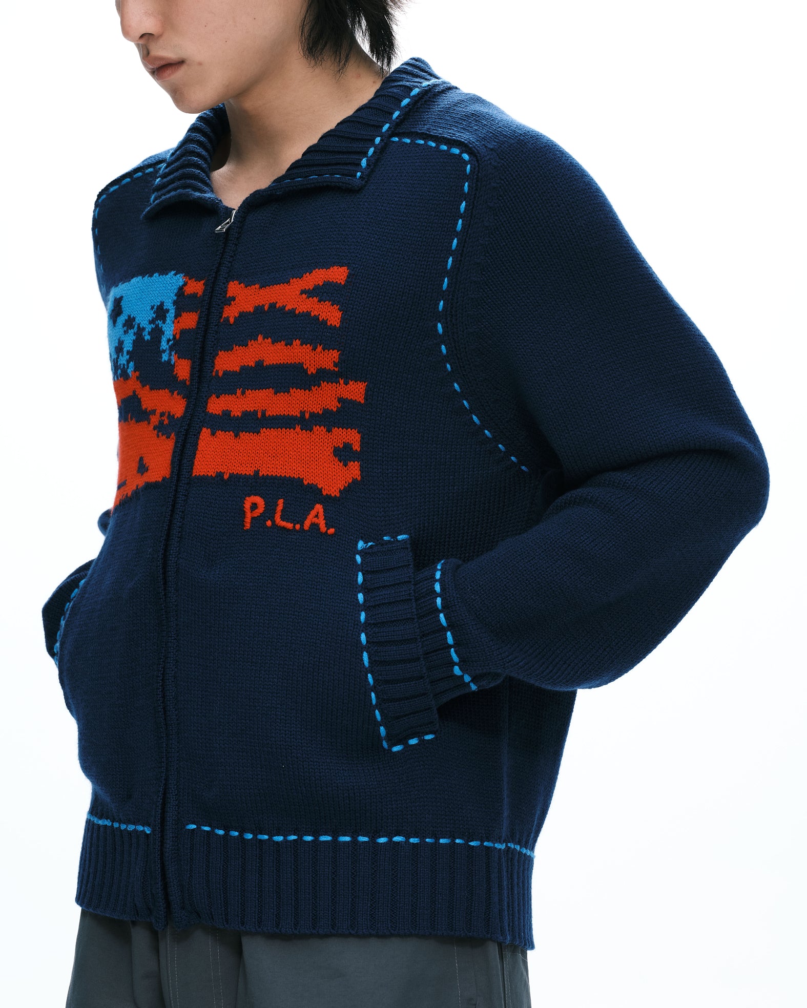 Flag knit jacket