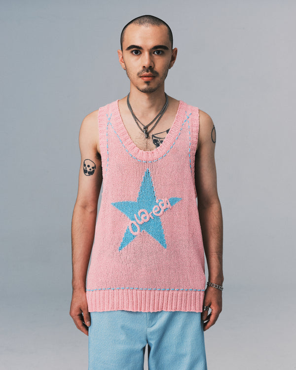 logo knit vest