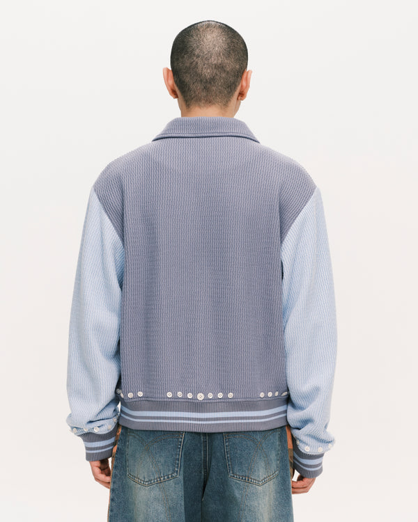 Button varsity jacket