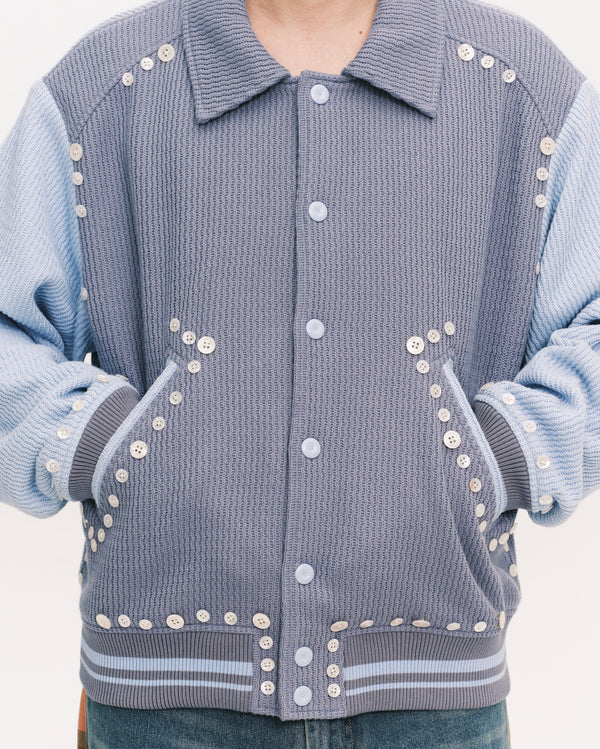 Button varsity jacket