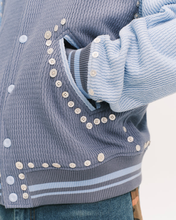 Button varsity jacket