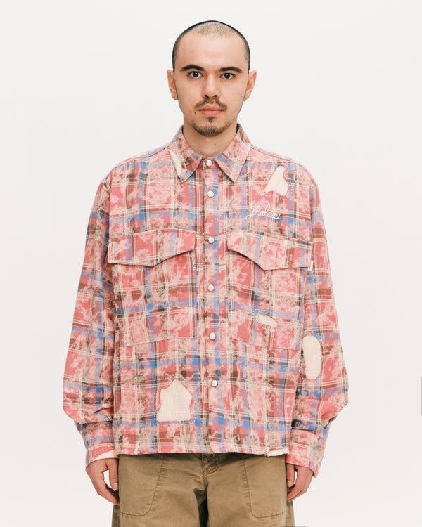 Hand patch check shirt