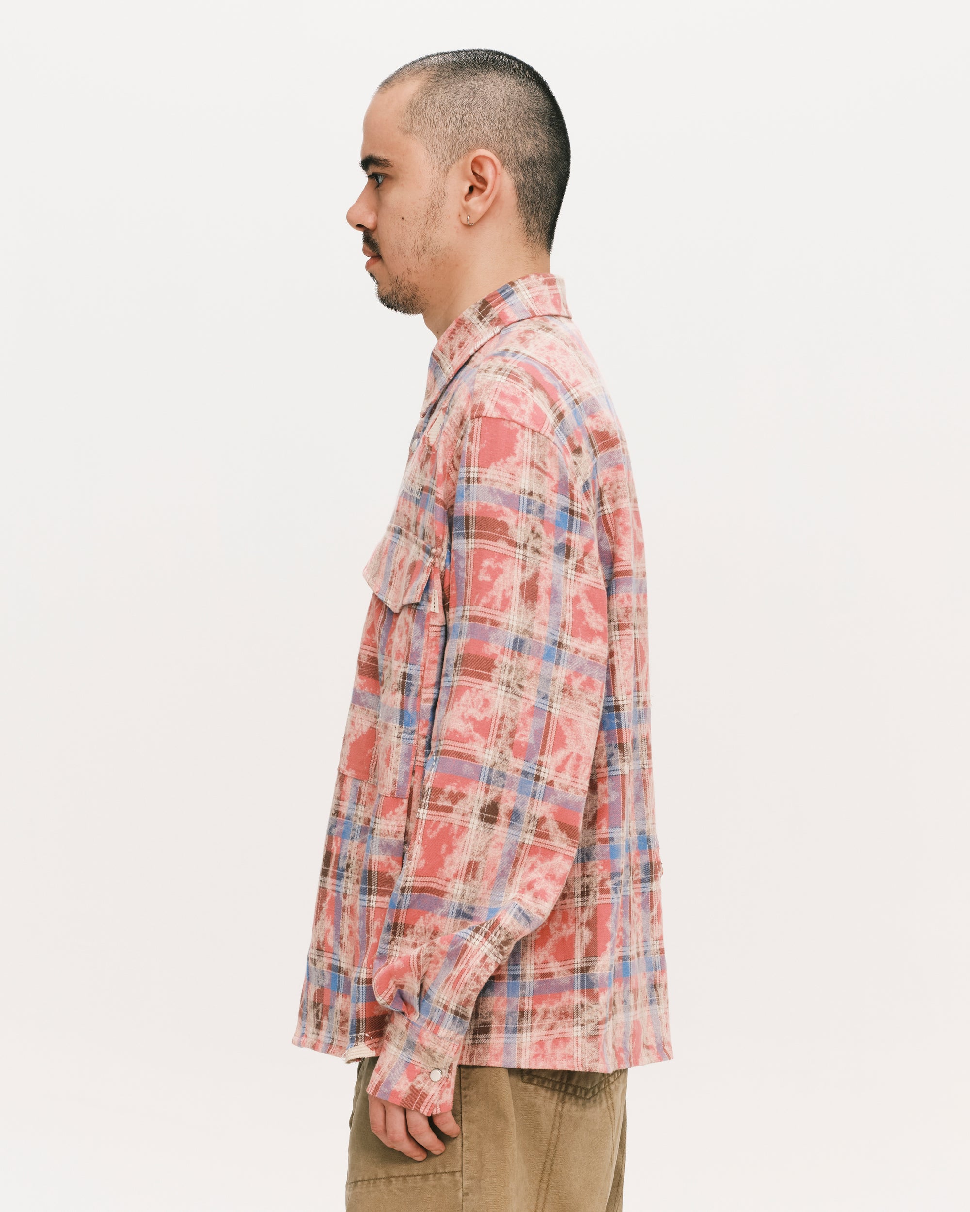 Hand patch check shirt