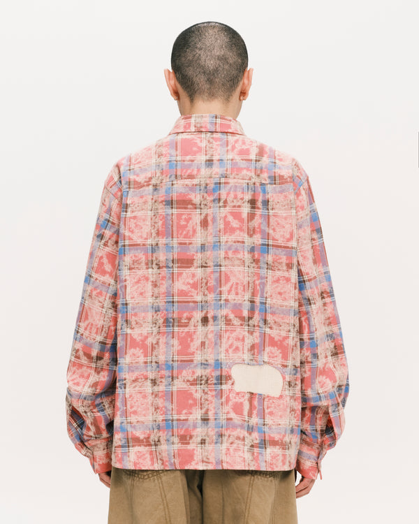 Hand patch check shirt