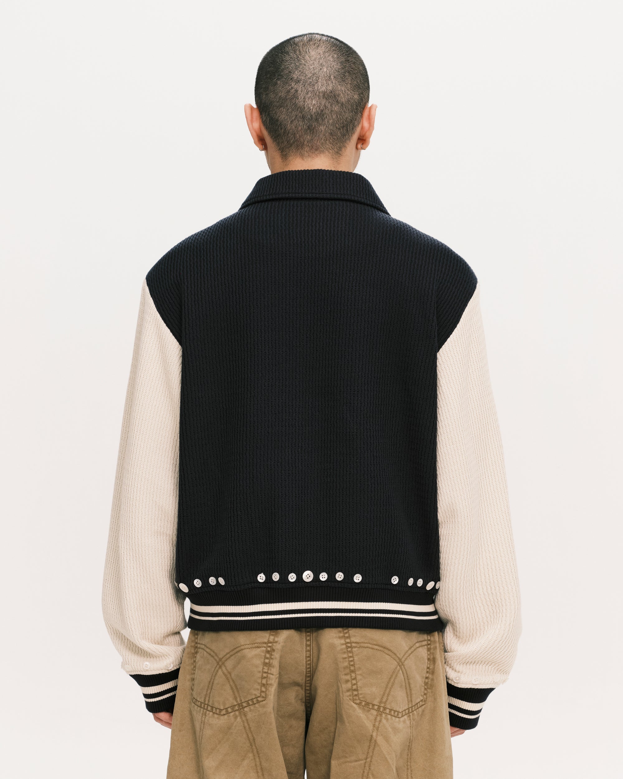 Button varsity jacket