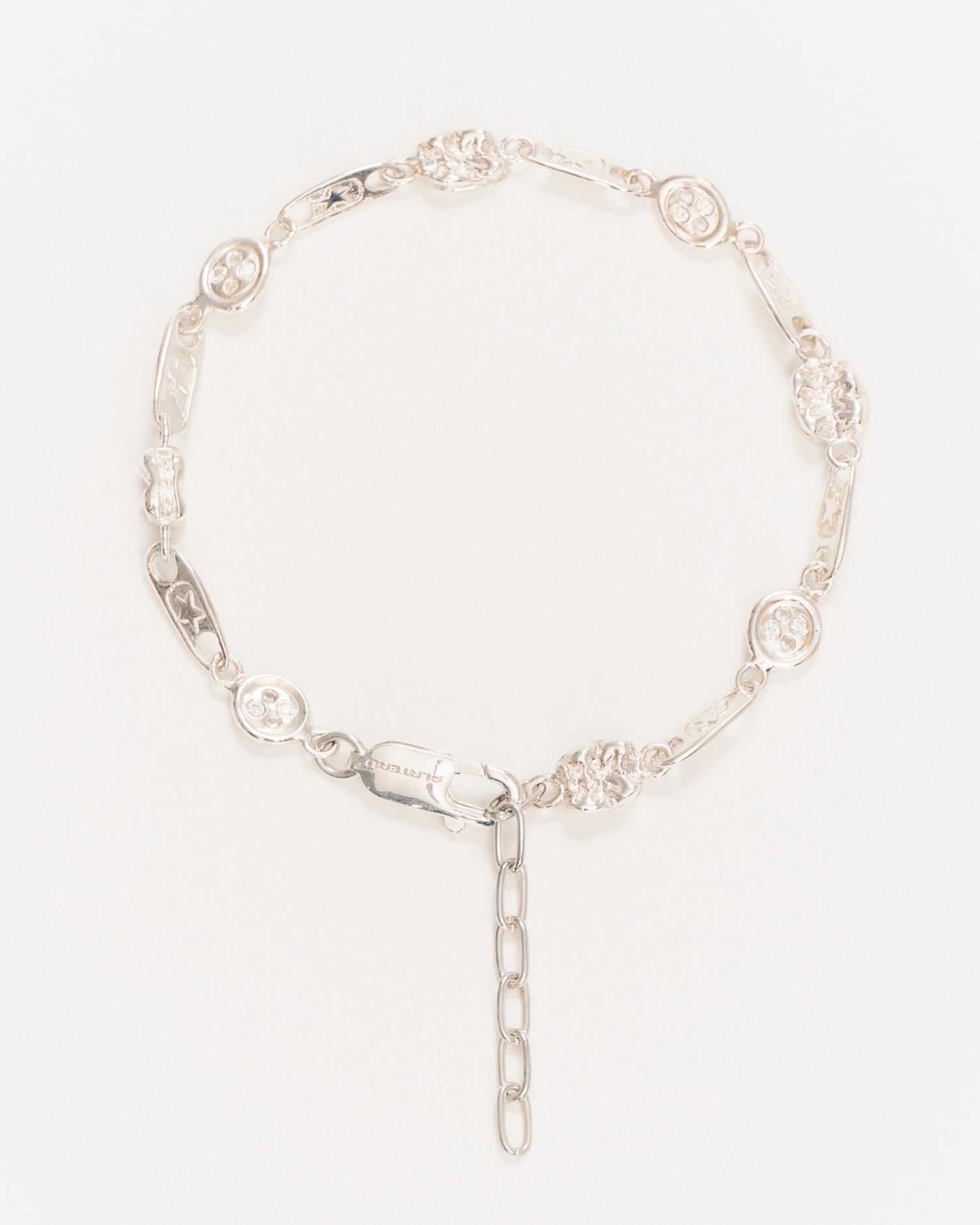 Button bracelet - silver