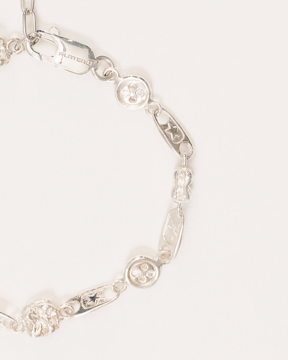 Button bracelet - silver