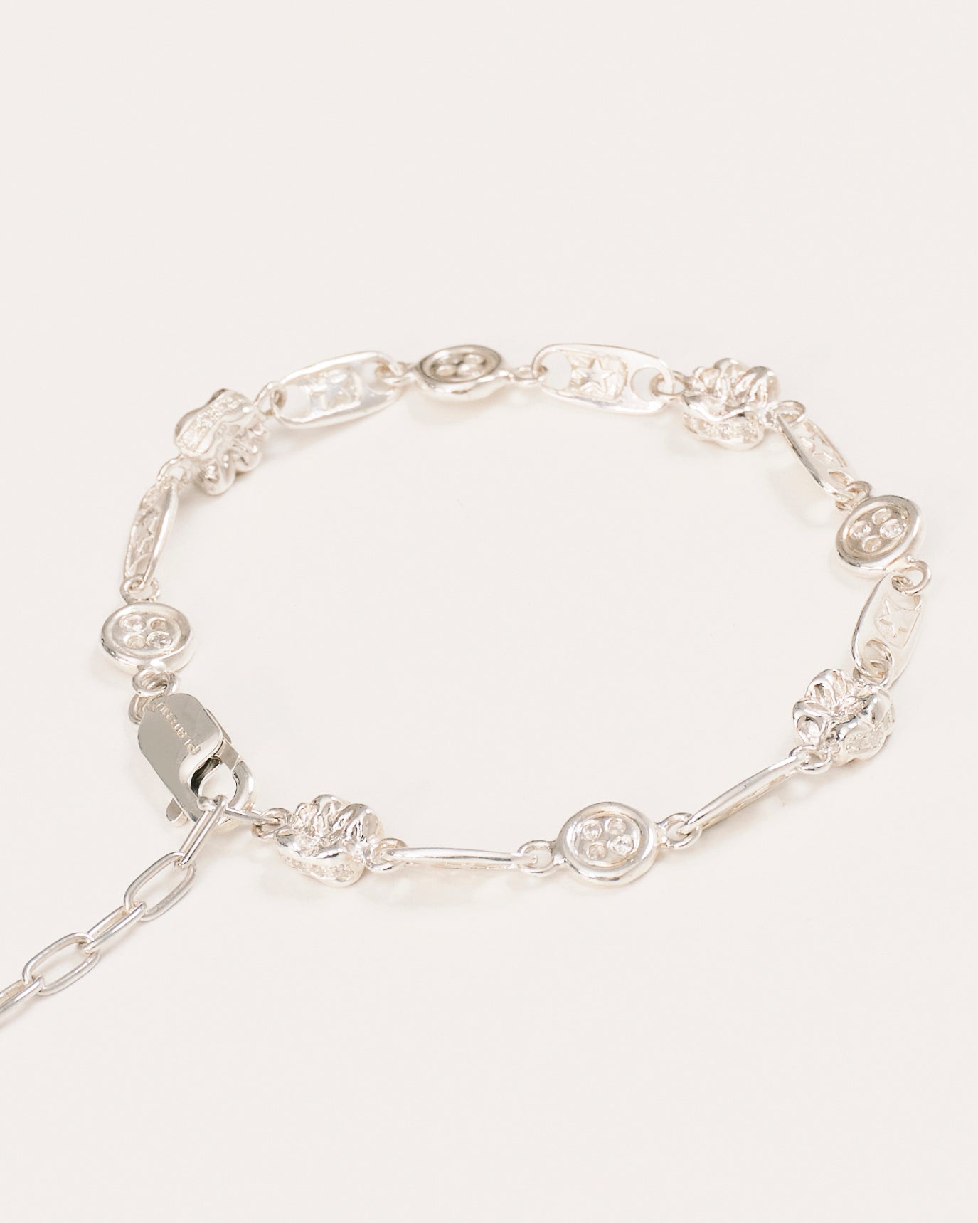 Button bracelet - silver