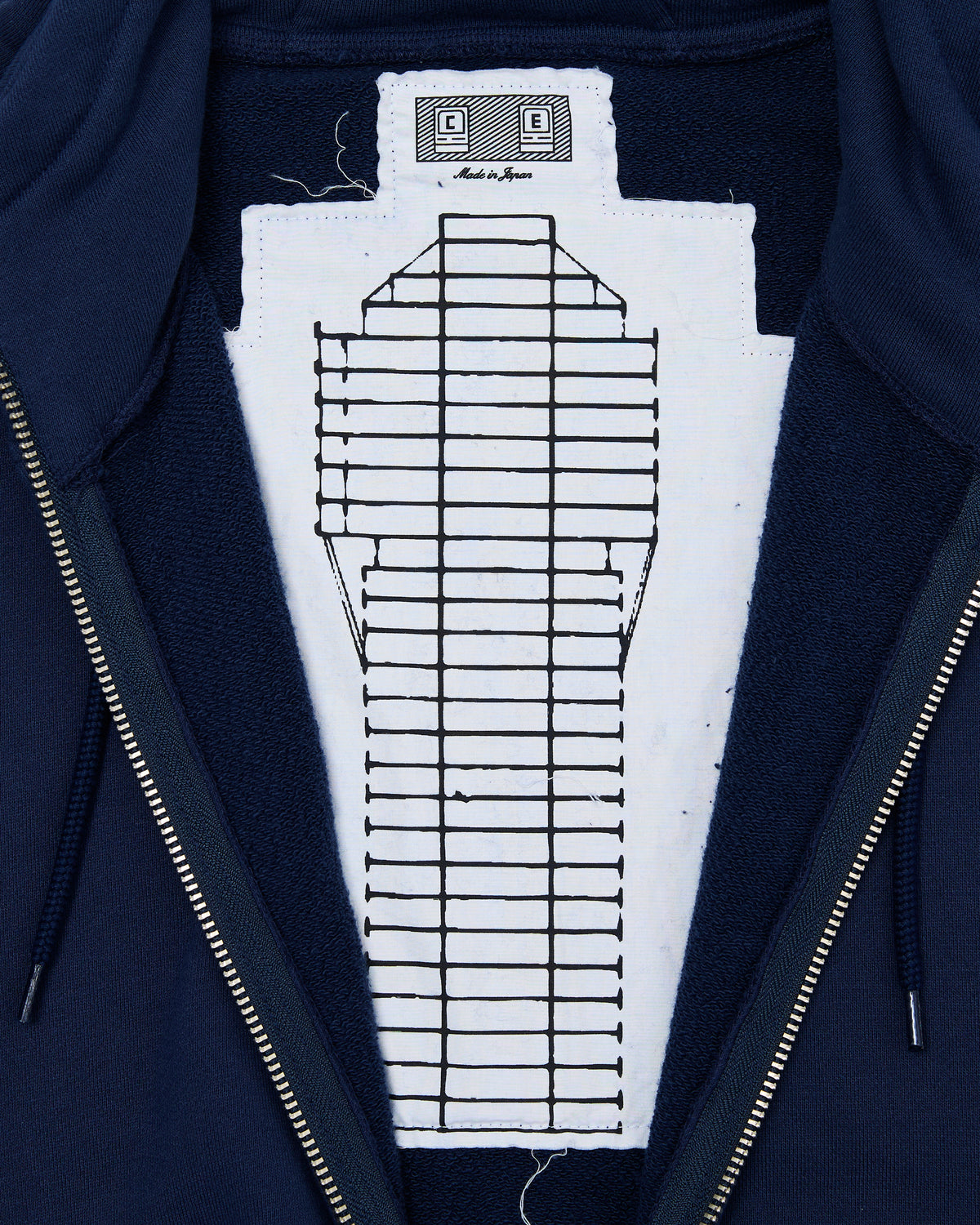 SOLID BIG HEAVY ZIP HOODY NAVY