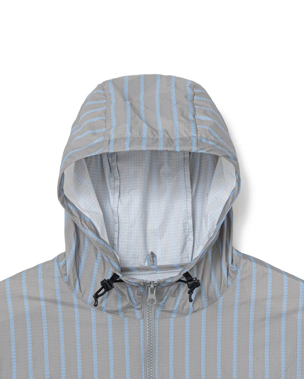 Stripe Nylon Hooded Jacket