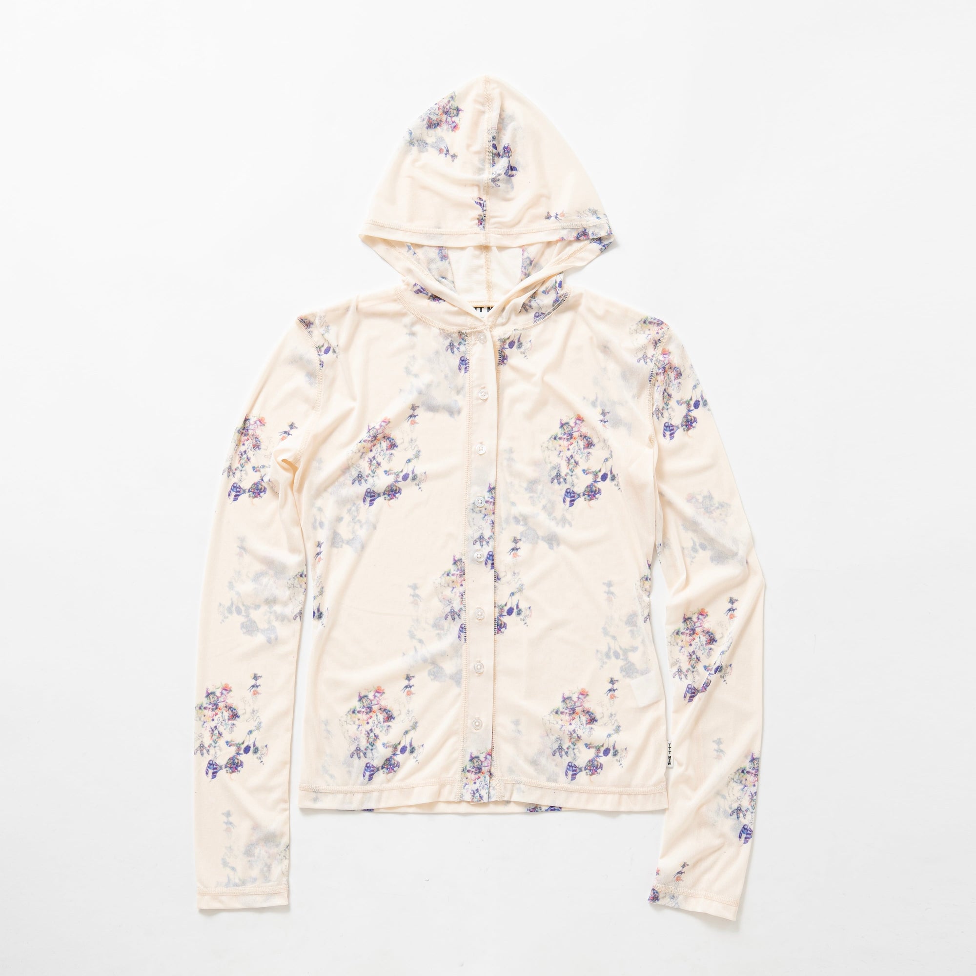 See-through hooded cut and sew