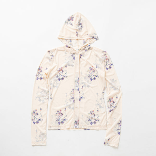See-through hooded cut and sew