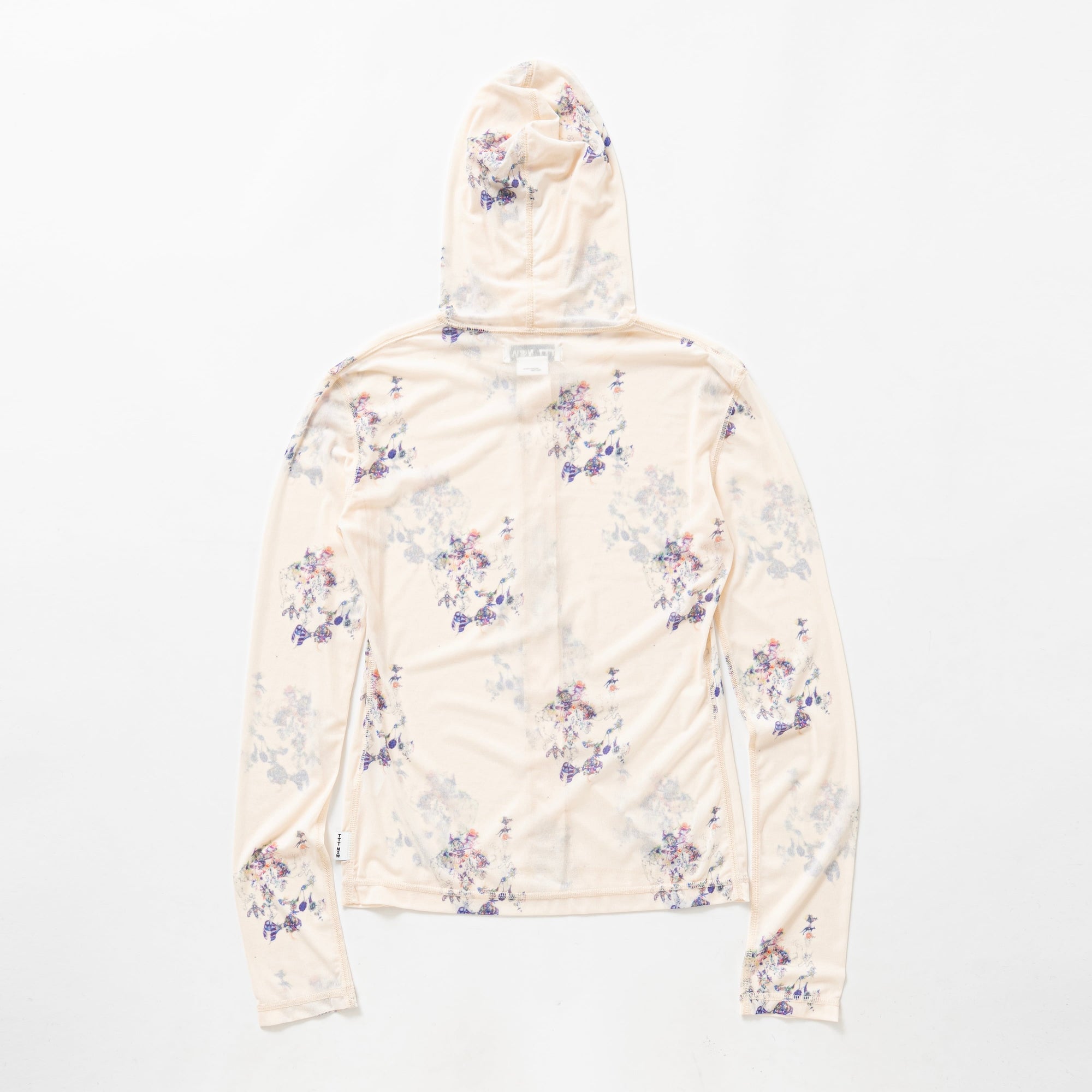 See-through hooded cut and sew