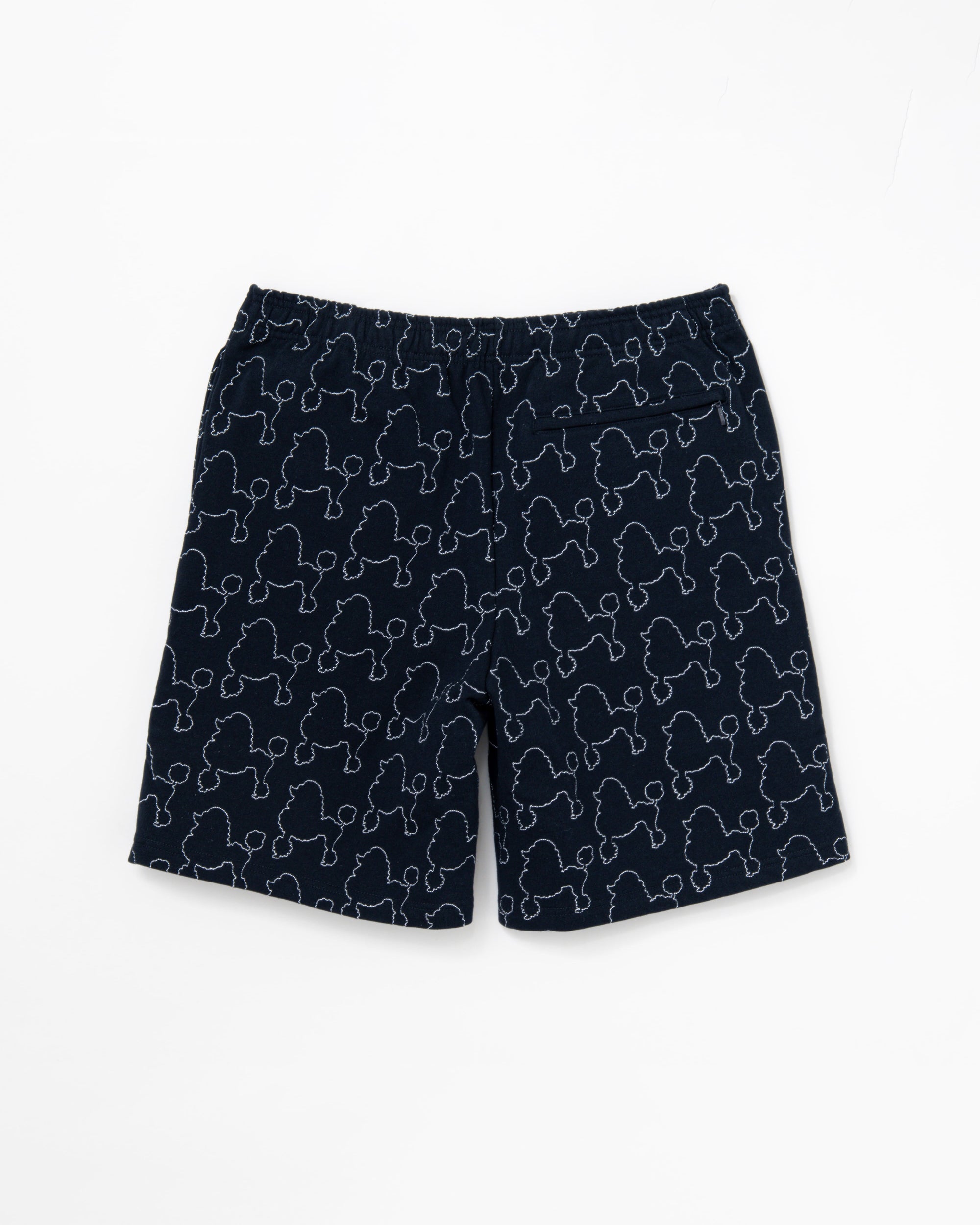 Dog embroidery half pants