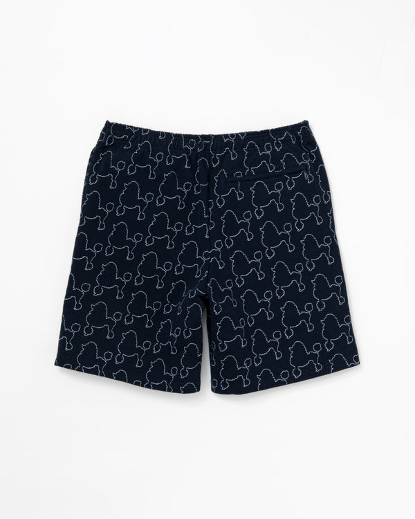 Dog embroidery half pants