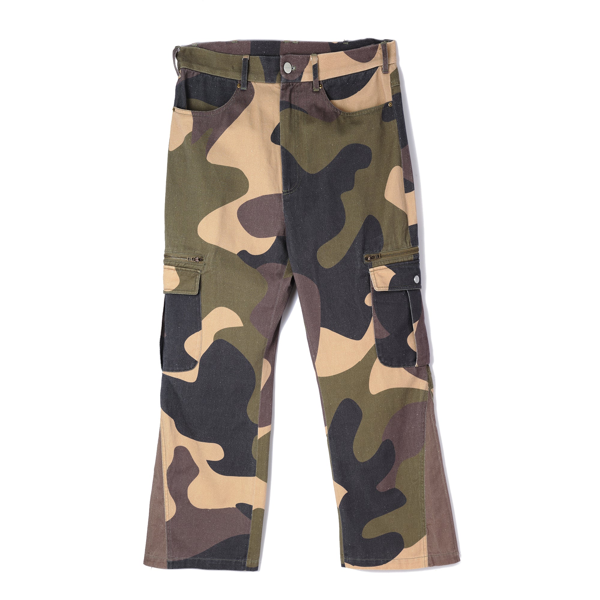 washed camo flared cargo – PLATEAU STUDIO washed camo flared cargo – PLATEAU STUDIO